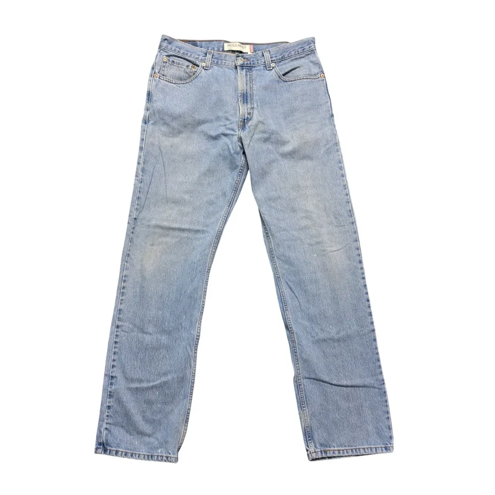 90s Vintage Distressed Straight Leg Jeans Mens 36x34 Blue Levis 505 Light Wash